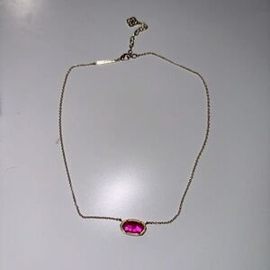 Kendra Scott Eliza Gold Necklace with Pink Gemstone